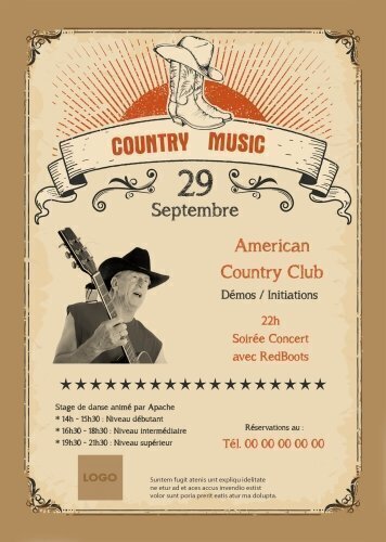 Impression Flyers American country club A5 personnalisable